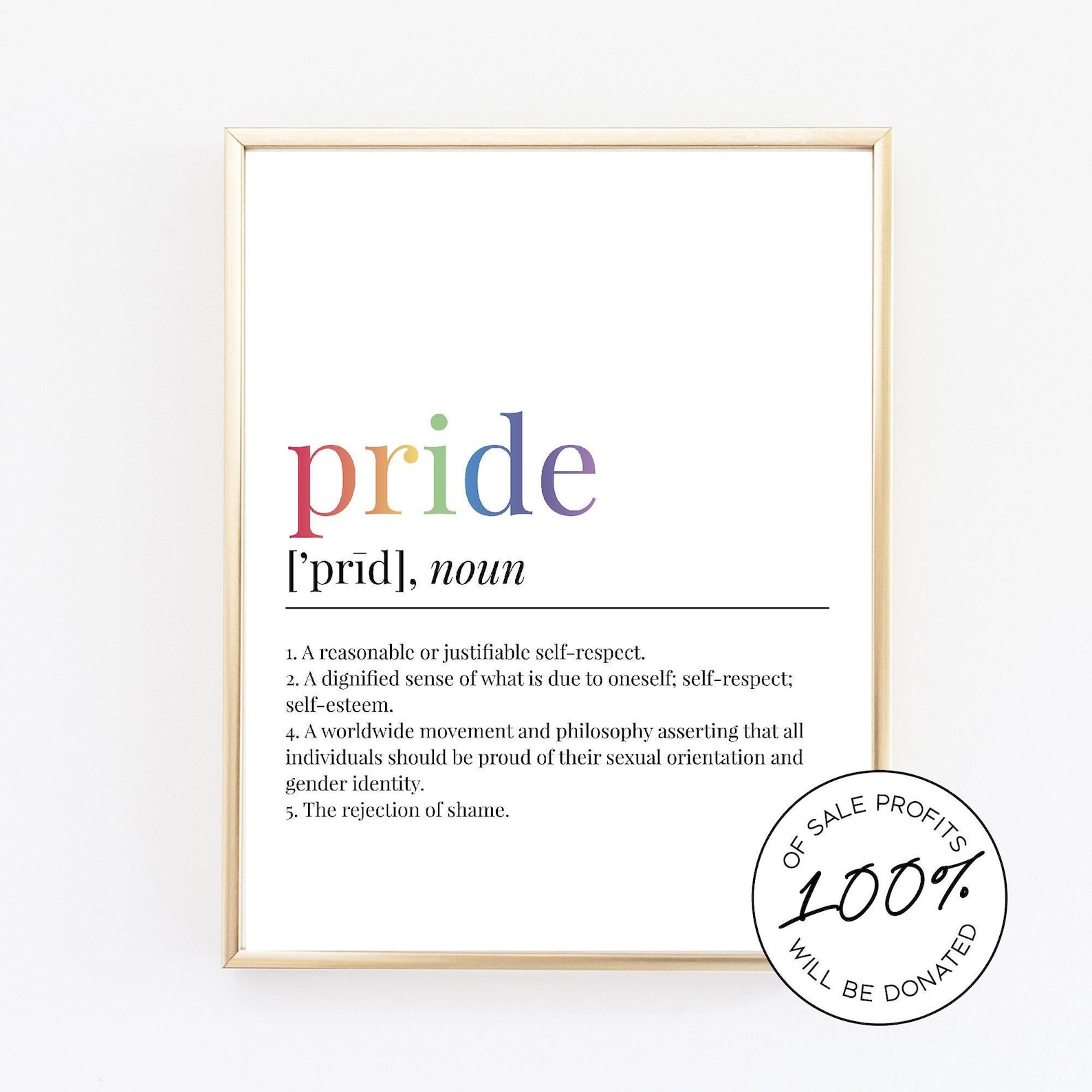 RAINBOW PRIDE definition dictionary printable coming out Etsy