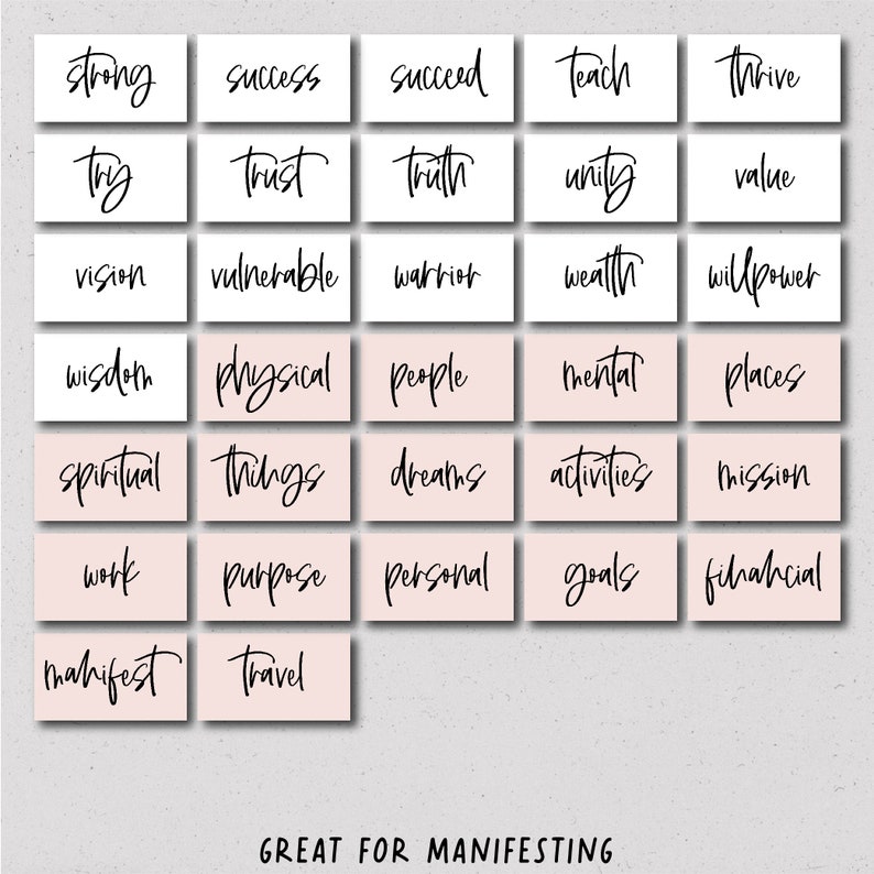 VISION BOARD WORDS