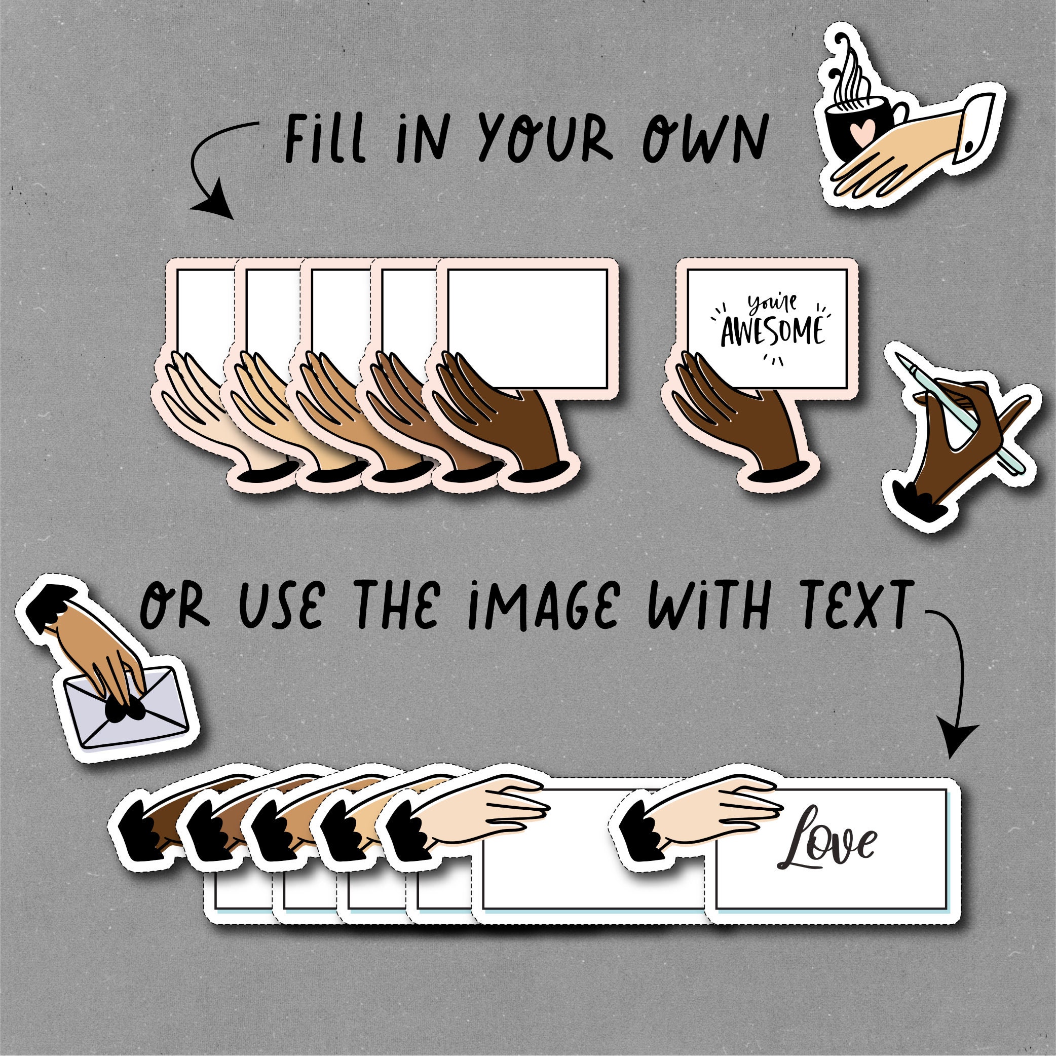VISION BOARD STICKERS printable stickers digital files | Etsy