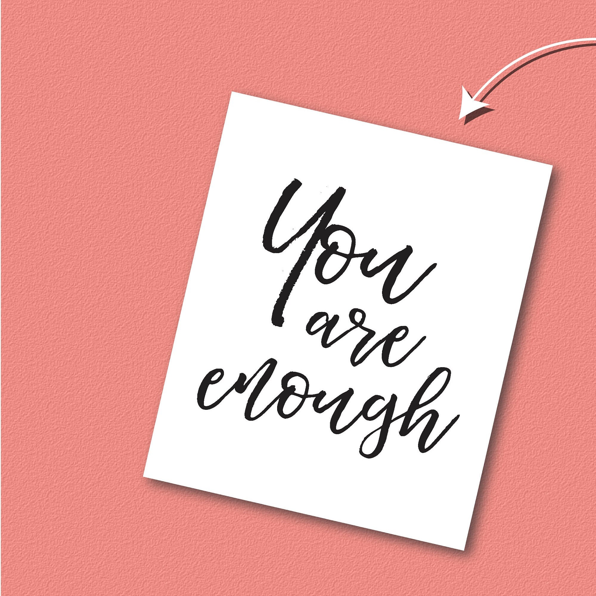 YOU ARE ENOUGH Printable Poster/ Inspirational Art/ Etsy