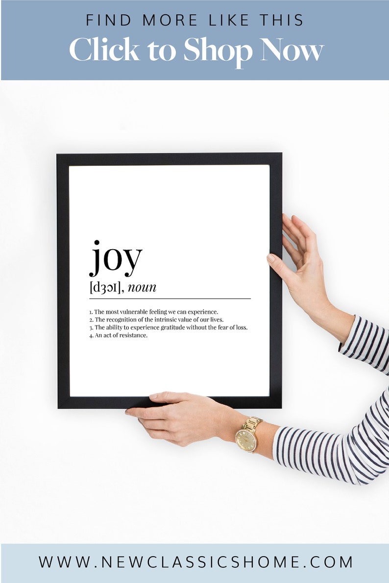 JOY DEFINITION dictionary print word definition word of the Etsy