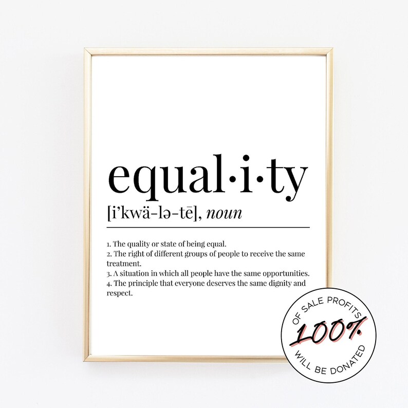 EQUALITY DEFINITION PRINTABLE dictionary printable digital Etsy