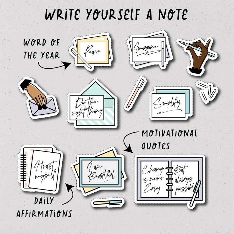 VISION BOARD STICKERS Printable Stickers Digital Files Etsy