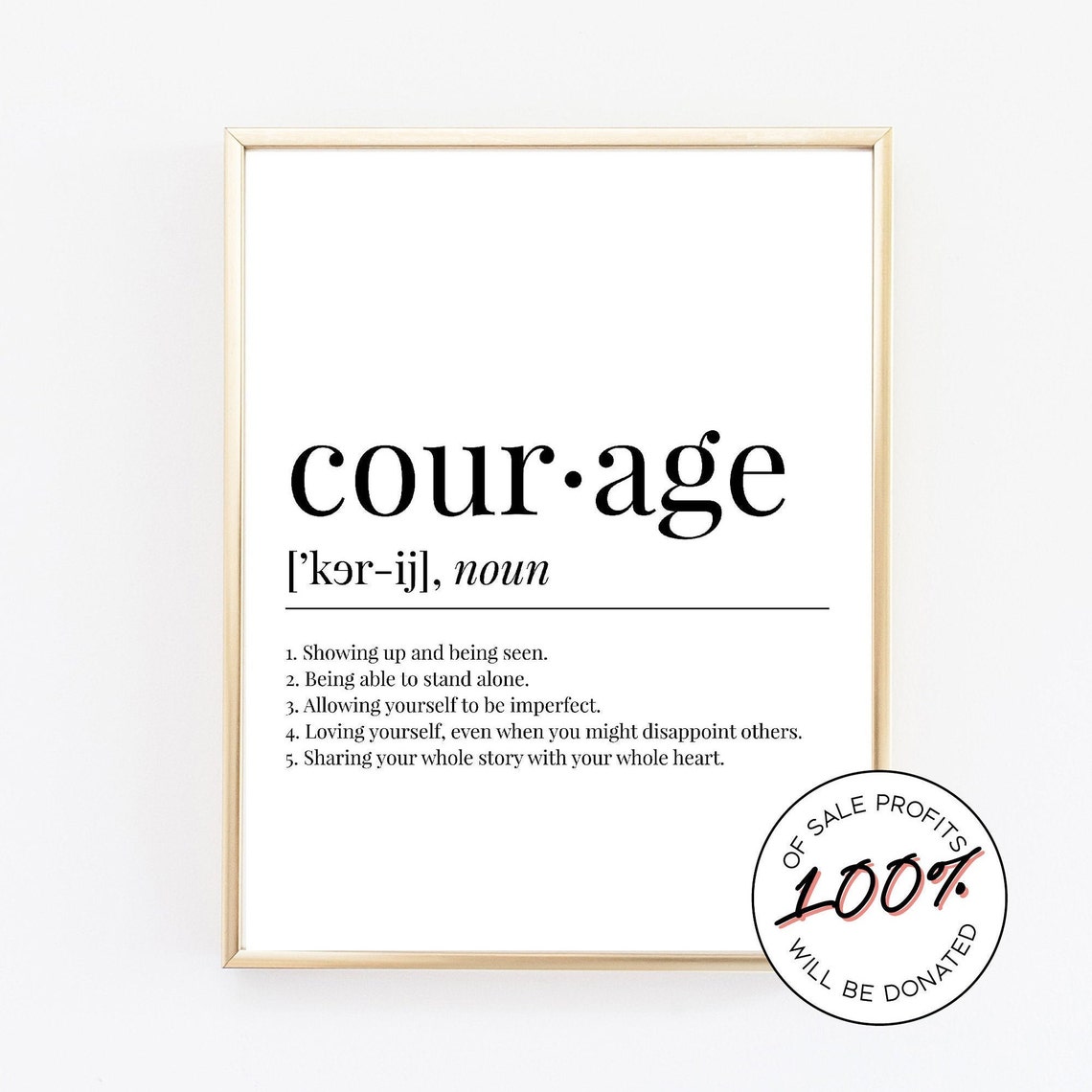 COURAGE DEFINITION dictionary print dictionary definition Etsy