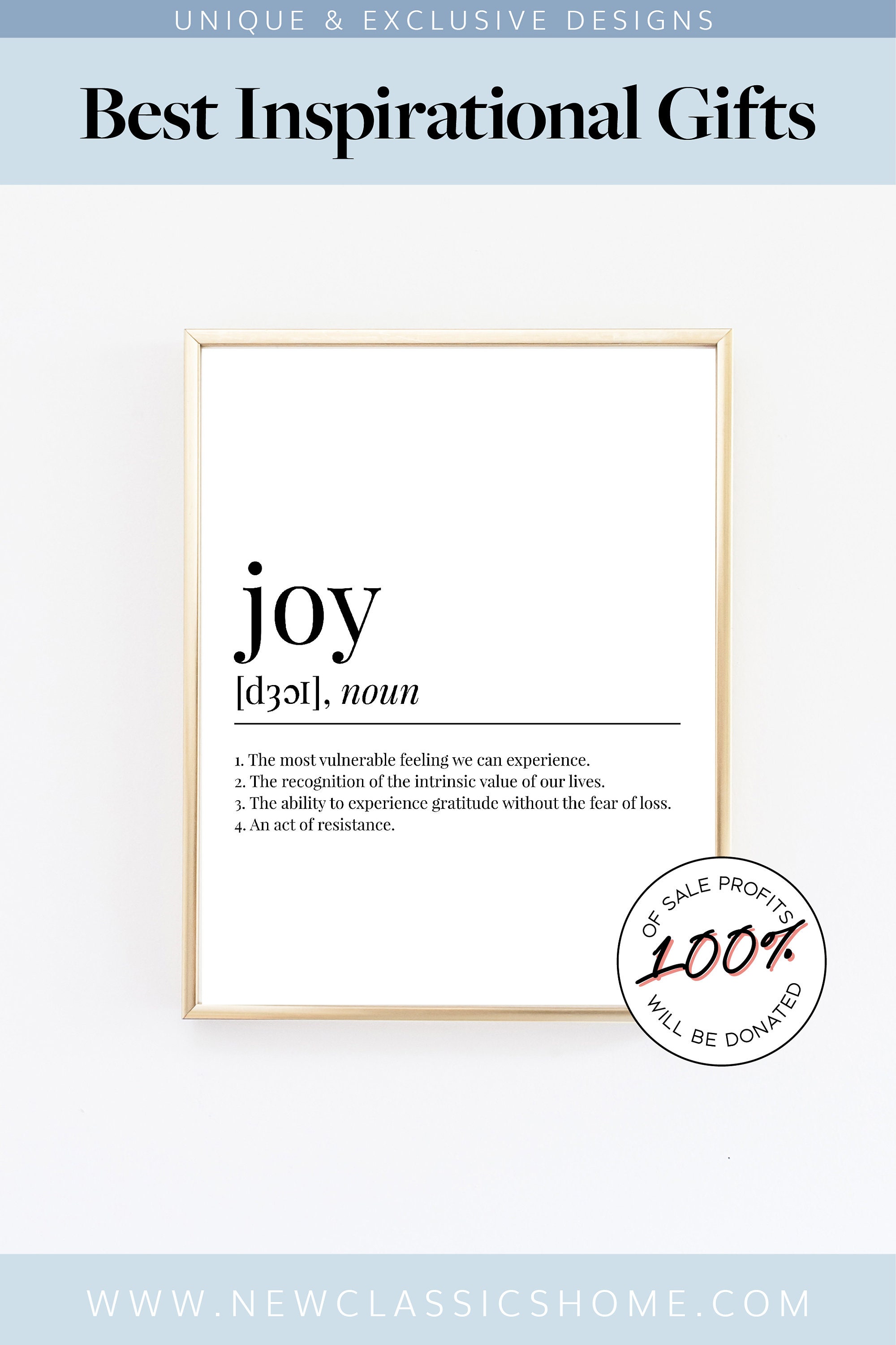 JOY DEFINITION Dictionary Print Word Definition Word Of The Etsy