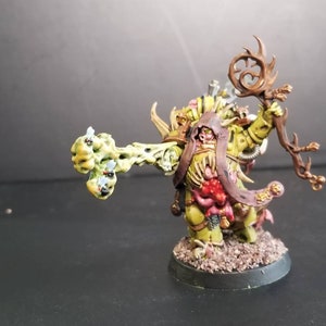 Death Guard Malignant Plaguecaster Hand Painted Assembled and Based Ready to Ship
