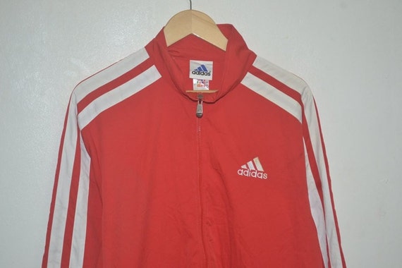 Vintage 90er Jahre Adidas drei Streifen rot Trainer Jacke Vintage 90er Jahre Adidas drei Streifen rot Trainer Jacke