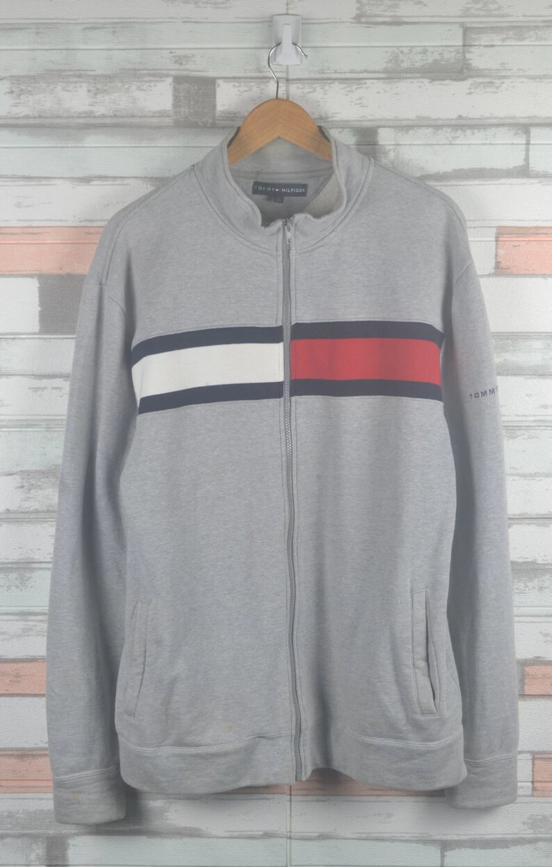 Vintage 90s Tommy Hilfiger flag Zipper Jacket Size L