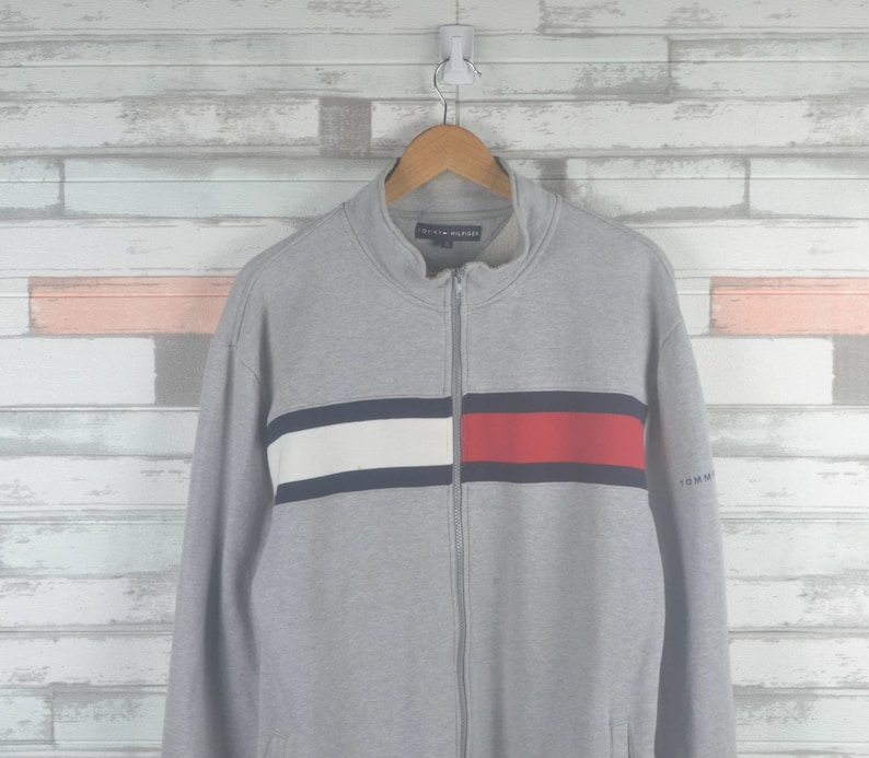 Vintage 90s Tommy Hilfiger flag Zipper Jacket Size L