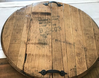 Jim Beam Bourbon Barrel head serving tray , or centerpiece