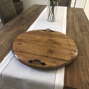 Bourbon Barrel head serving tray , or centerpiece