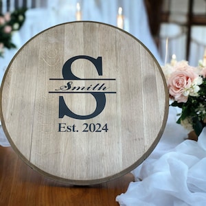 Bourbon Barrel head wedding guest book , guestbook, wedding,  guest book