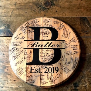 Bourbon Barrel Guest Book | Hand Painted Wedding Sign | Personalized Whiskey Head Decor
