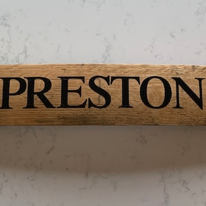 Personalized Bourbon Barrel Stave, repurposed bourbon barrel stave, family name