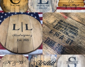 Bourbon Barrel head, personalized, monogram, guestbook, wedding,  guest book