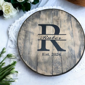 Bourbon Barrel head wedding guest book , guestbook, wedding,  guest book