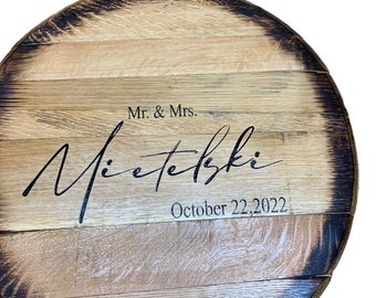 Wedding Guest Book Bourbon Barrel head, personalized, monogram, guestbook, wedding,  guest book