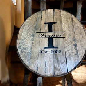 Bourbon Barrel head, personalized, monogram, guestbook, wedding,  guest book