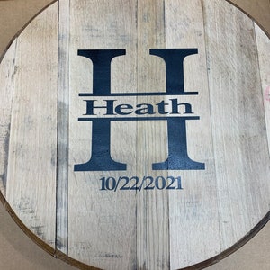 Wedding Guest Book Bourbon Barrel head, personalized, monogram, guestbook, wedding,  guest book