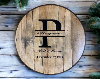 Wedding Guest Book Bourbon Barrel head, personalized, monogram, guestbook, wedding,  guest book