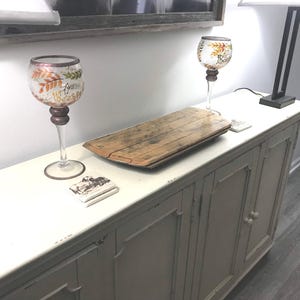 Charcuterie Bourbon Barrel head serving tray , or centerpiece