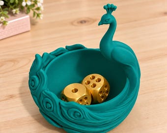 Mahjong Dice Holder: Peacock