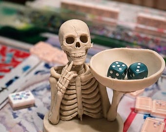 Mahjong Dice Holder: Skelly Dish