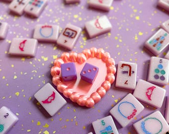 Mahjong Dice Holder: Heart Dish