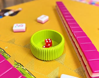 Mahjong Dice Holder: Ribbed Bowl