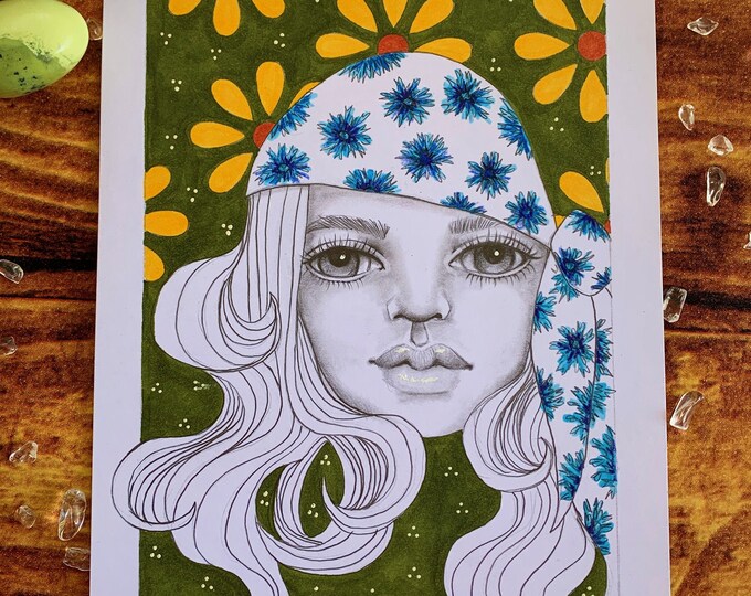 Original 5.5x8.5 Ink and Graphite Drawing by Jenny Manno Etsy