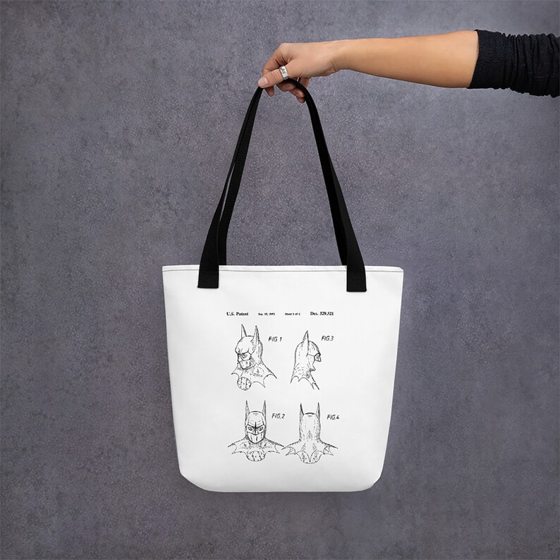 Batman Mask Cosplay Canvas Tote Bag Superhero Gift Patent