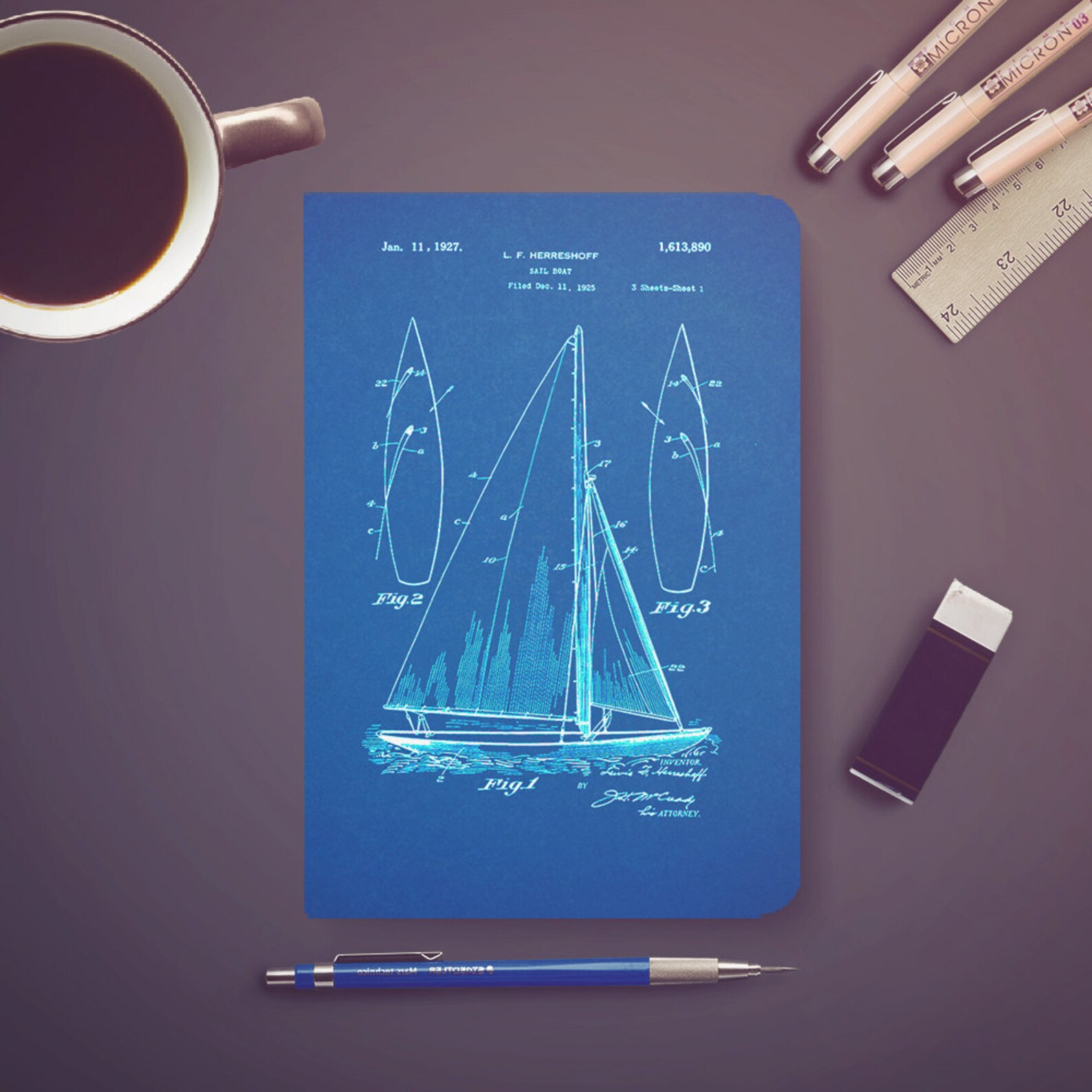 Sailboat Ocean Nautical Notebook Stationary Journal | Etsy