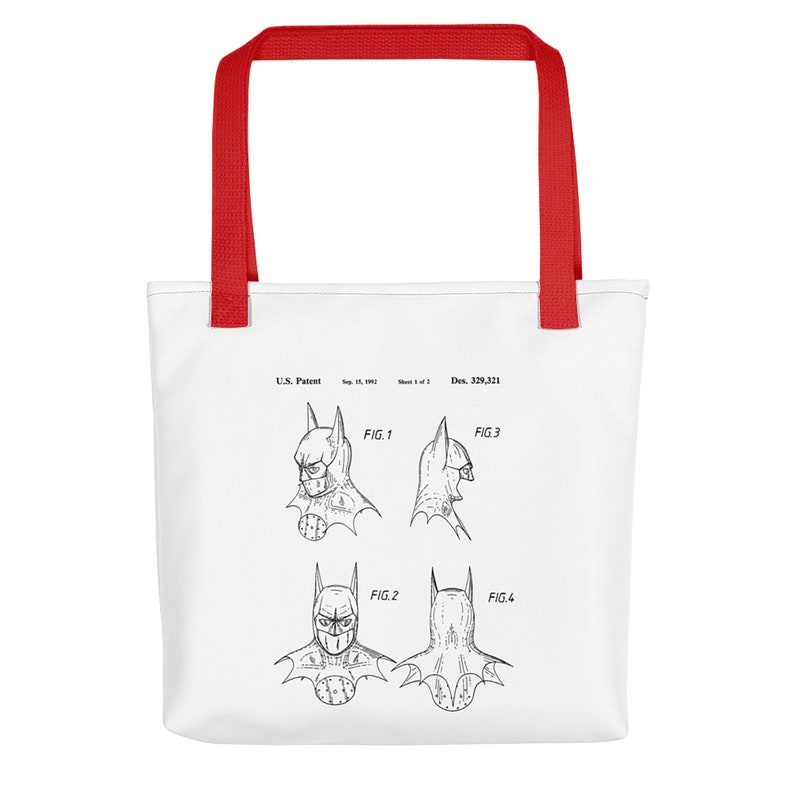 Batman Mask Cosplay Canvas Tote Bag Superhero Gift Patent