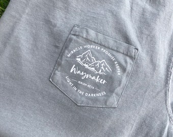 Waymaker Isaiah 42:16 Pocket Tee - Comfort Colors Unisex T-Shirt