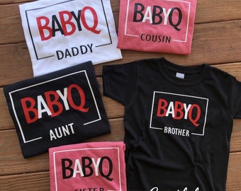 Personalized Custom Made BaBy-Q Barbecue Baby Shower T-Shirts