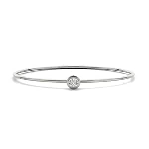 14K Gold Bezel Lab-Grown Diamond Bangle (0.35 CTW)