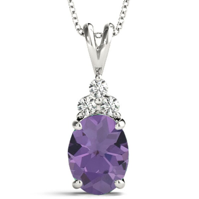 amethyst and diamond earrings in 14k white gold