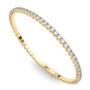14K Gold Full-Flex Lab-Grown Diamond Bangle Bracelet (F/VS2, Comfort-Fit, Stackable Design) 1.50 - 10.00 CTW