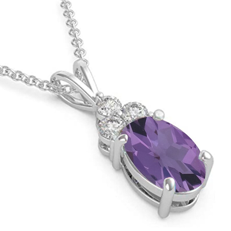 amethyst and diamond earrings in 14k white gold