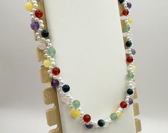 Pearl & Stone Beads Elegant Necklace