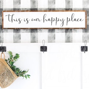 This Is Our Happy Place svg cut file, Family Quote svg, front door sign svg, wedding wood sign svg, My happy place cut files, bride png dxf