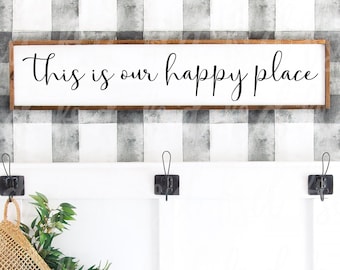 Este es nuestro archivo de corte svg Happy Place, cita familiar svg, letrero de puerta principal svg, letrero de madera de boda svg, archivos de corte My happy place, novia png dxf
