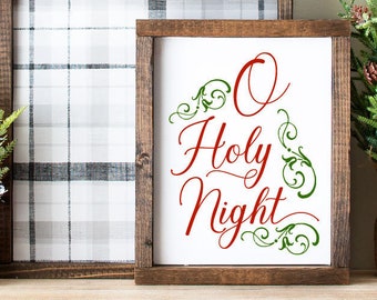 O Heilige Nacht SVG, Kerstbord SVG, Digitaal bestand, Kerst gesneden bestand, Boerderij SVG, Kerstprint, Cut Files, Vakantiehuis Decor, Kunst