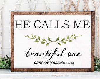 Beautiful One SVG, Schrift SVG offerte gesneden bestand voor Cricut, Song Solomon Bijbelvers SVG, christelijk teken ontwerp, digitale download, PNG DXF