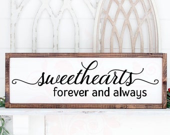 Valentijnsdag SVG, Sweethearts Forever Always, Twins kwekerij, SVG voor tekenen, liefde slaapkamer kunst aan de muur, Cricut silhouet, digitale downloads