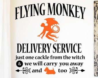 Flying Monkey SVG bestand knippen, boze heks SVG, vinyl vector clipart, Halloween digitale download, vinyl graphics, shirt sublimatie, PNG