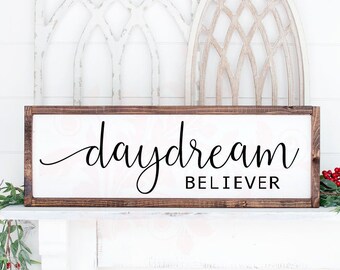 Daydream Believer SVG, Motivational quote, boho modern minimalist, Farmhouse sign svg, Silhouette, Digital Art, Gift for her, cut files
