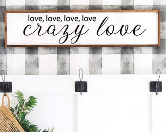 Liefde citaten SVG gesneden bestanden, Cricut silhouet SVG, master bedroom teken decor, digitale kunst van de bruiloft, Crazy Love Quote, instant download, DXF