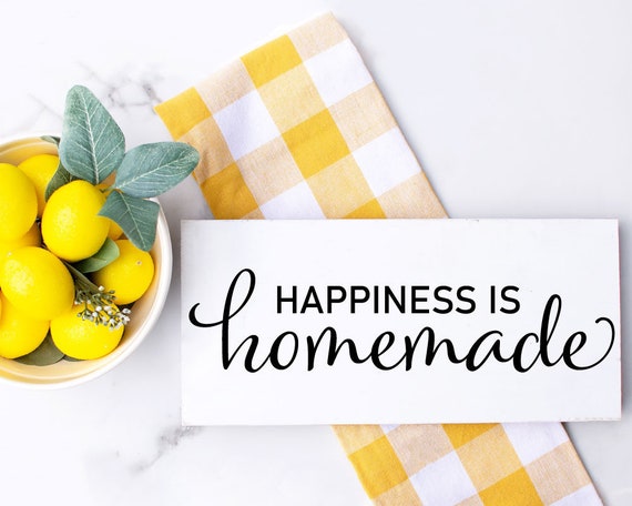 Happiness is homemade SVG, Cricut cut files, kitchen sign design, Farmhouse digital wall decal, Kitchenaid mixer, wood tray quote, crafting