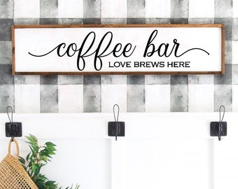 Farmhouse Coffee Bar SVG, Love Brews Here SVG cut file, Cricut Silhouette, Kitchen coffee sign quote, Lattes dxf, digital